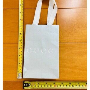 Gucci Silver Paper Shopping Bag - small silver (6.5" x 4.25" x 2.3")